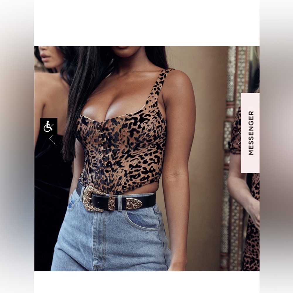 Jacqueline leopard print corset bustier